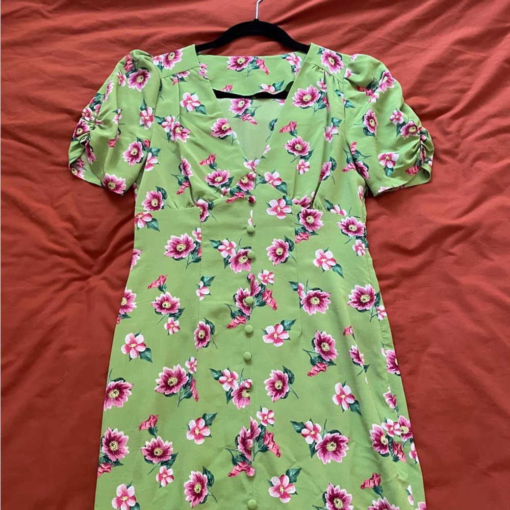 Retro Floral Midi Dress